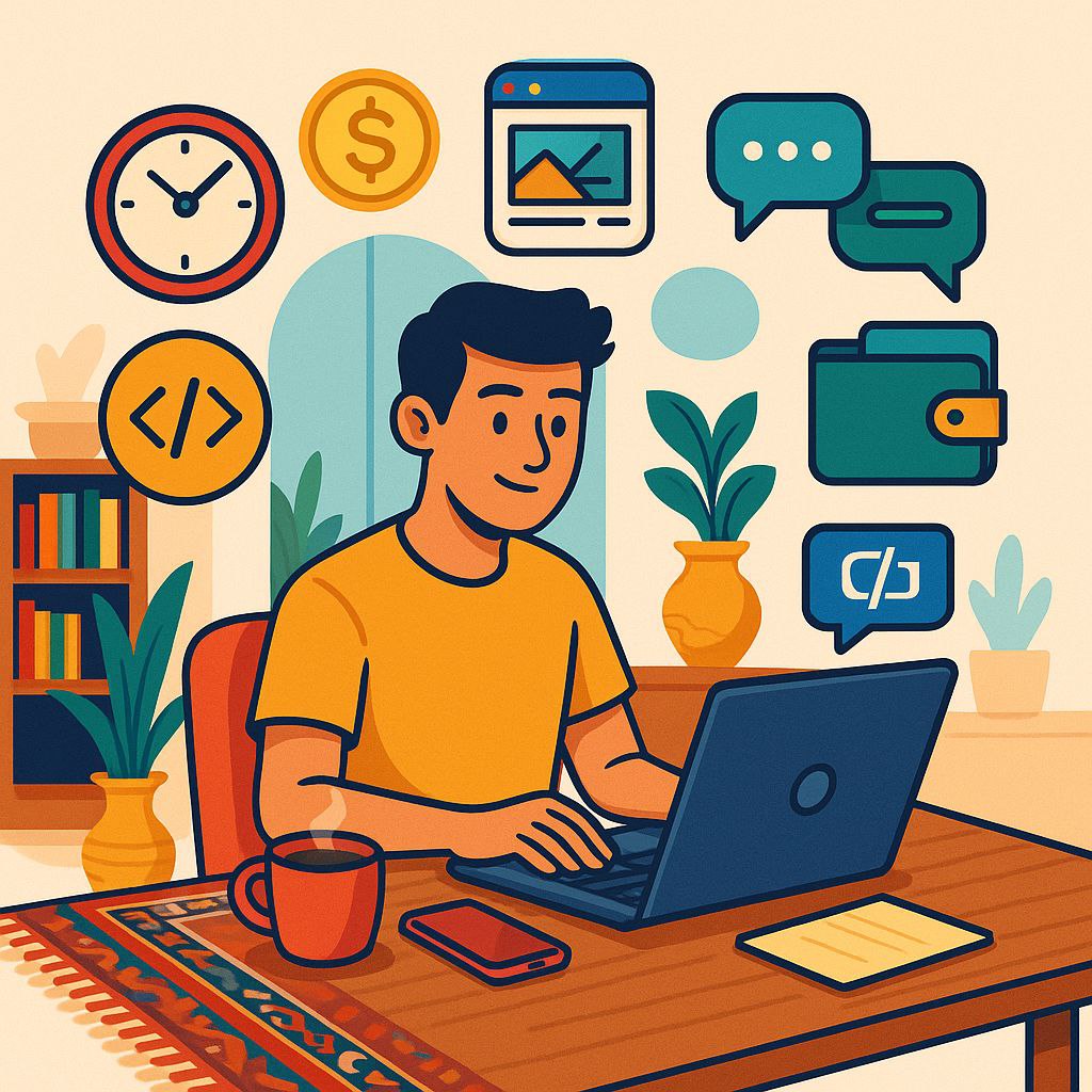 با یادگیری طراحی سایت میشه فریلنسر شد؟ مزایا و معایب فریلنسری در ایران